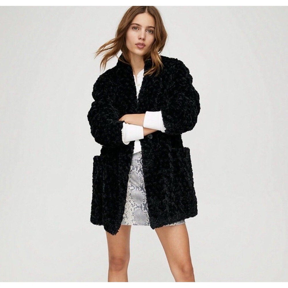 Wilfred free black faux fur coat size S